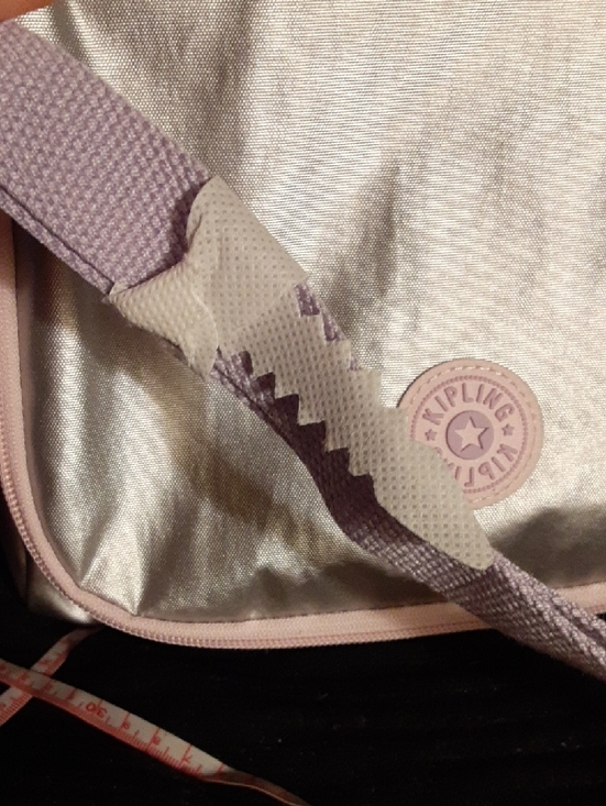 NWT Kipling Kichilu Lunch Bag Silver Metallic with Pale Pink Trim - Picture 14 of 16